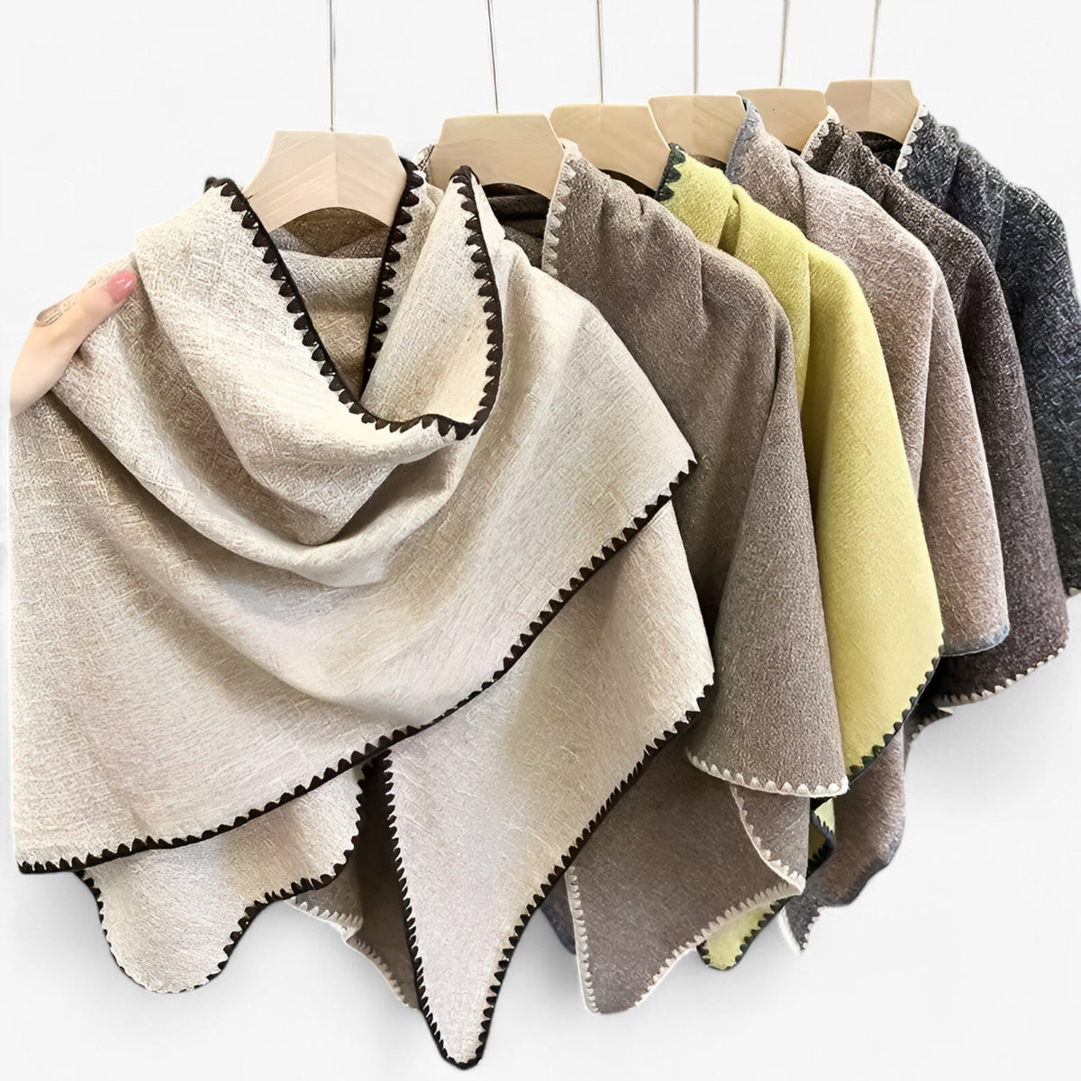 Trekanttørklæde til kvinder pashmina let ensfarvet sjal til lag-på-lag styling | Sofía
