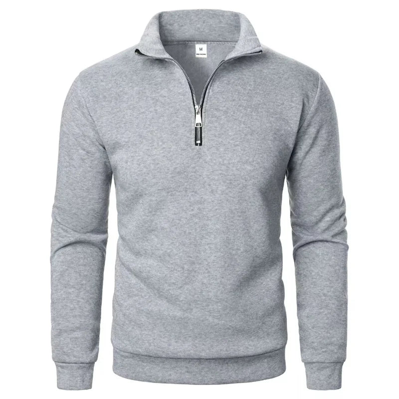 Herre sweatshirt med halv lynlås høj krave og lange ærmer | Étienne