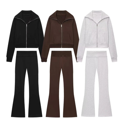 Slim Fit Dames Set Flare Broek Polyester | Isabel