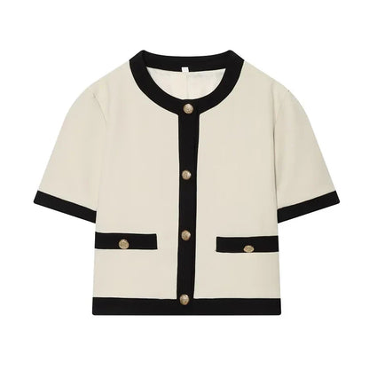 Kort Blazer Rund Hals Klassisk | Marie
