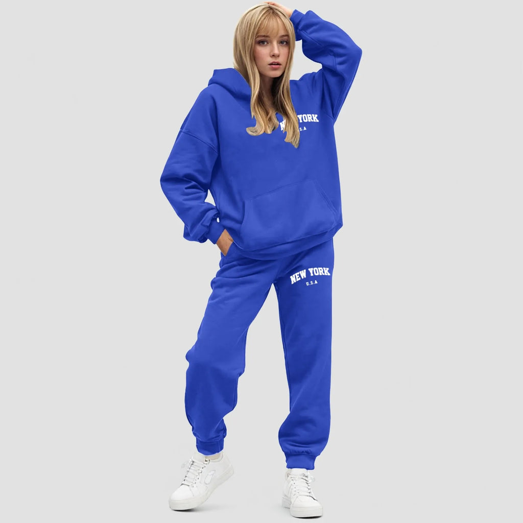Dames Hoodie Set Oversized Fleece Jogger | Elvara