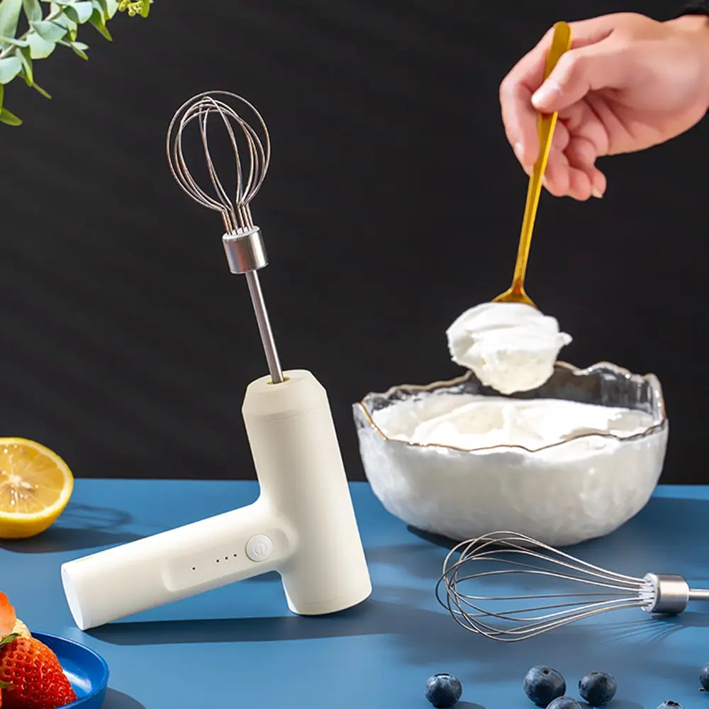 Trådløs håndmixer med tre hastigheder genopladeligt batteri og piskeris | Solène