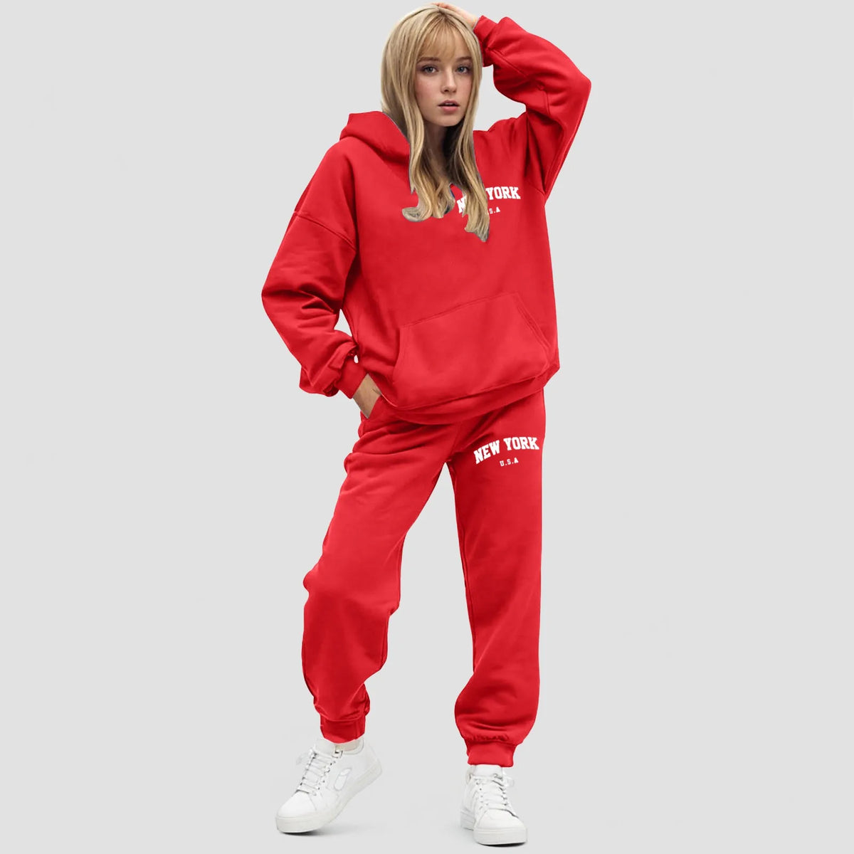 Dames Hoodie Set Oversized Fleece Jogger | Elvara