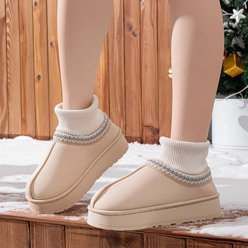 Forede damesko med plys imiteret ruskind slip-on høj model | Iris