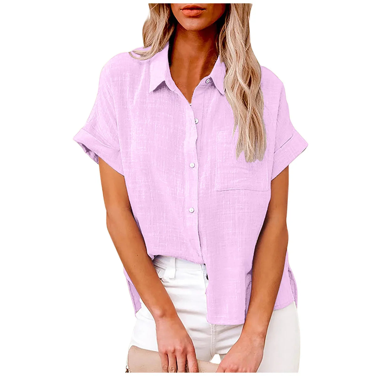 Blouse Løs Casual Sommer Kortærmet | Elvoro