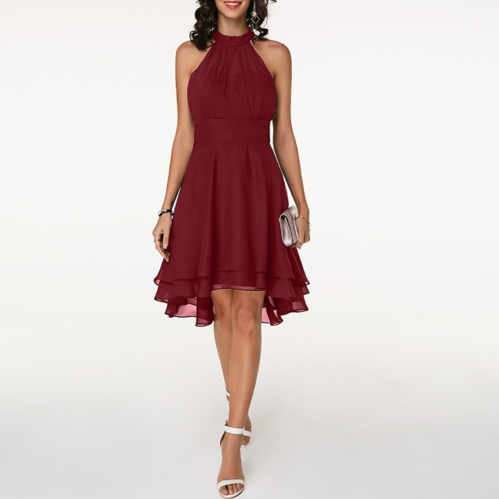 Midi jurk : Midi Jurk Dames: Soepelvallend Model met Fijne Plooien in Rood van Pantinoshop