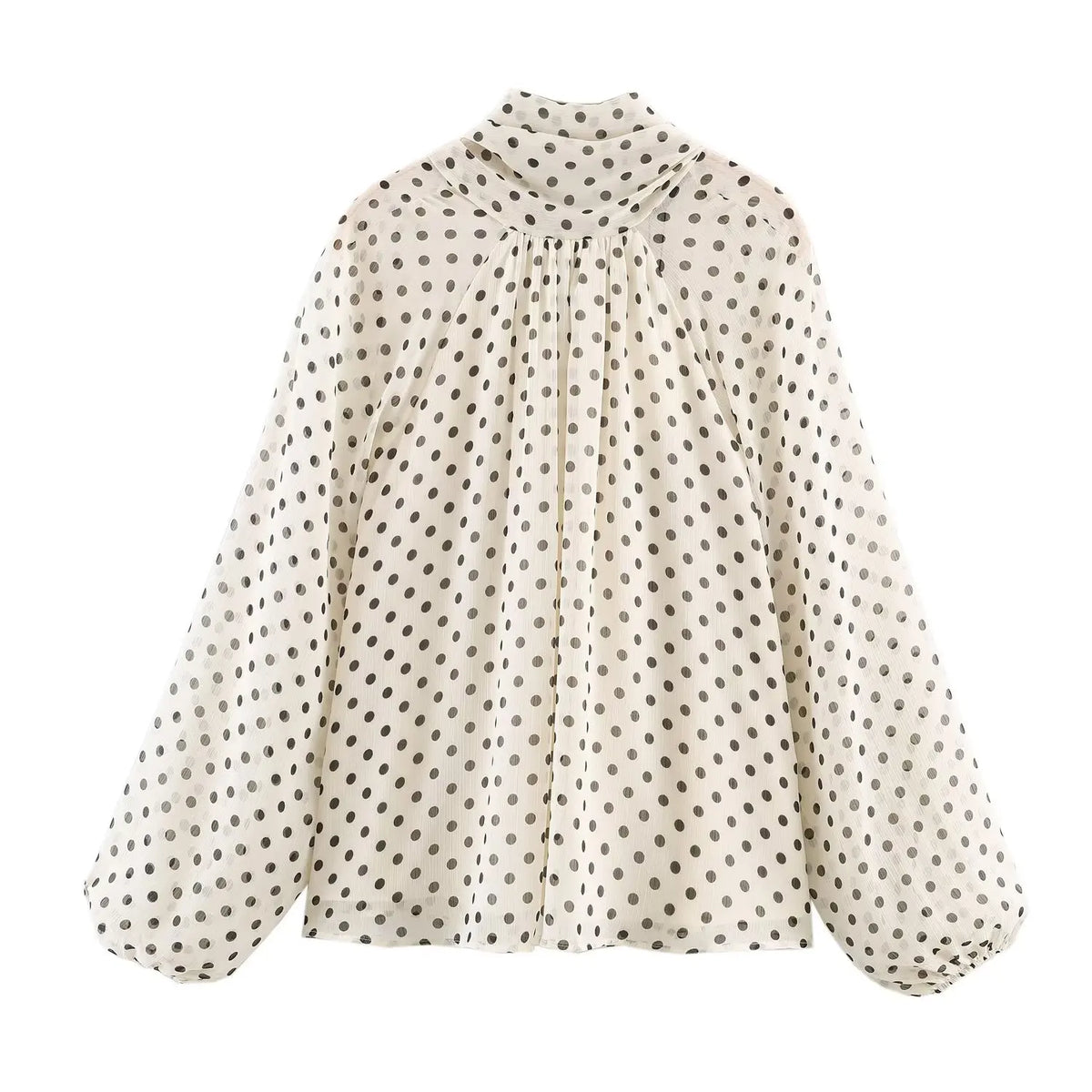 Bluse Polka Dot V-Neck Slim Fit | Elaris