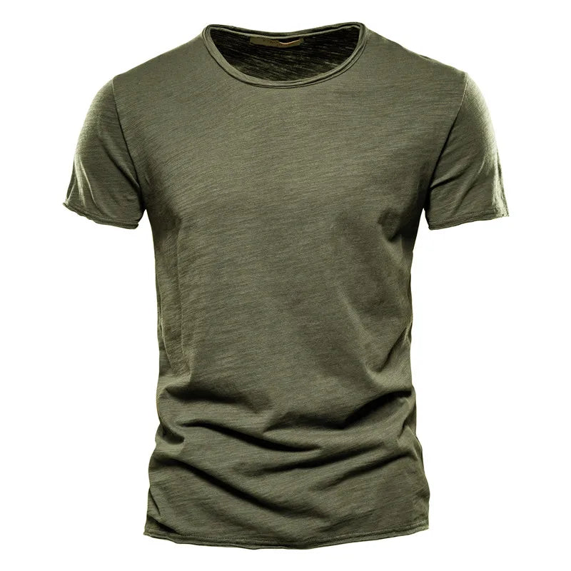 Orvex Linen Kortærmet Herre T-Shirt Bomuld Rund Hals Sommer Casual