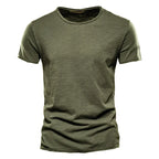 Orvex Linen Kortærmet Herre T-Shirt Bomuld Rund Hals Sommer Casual