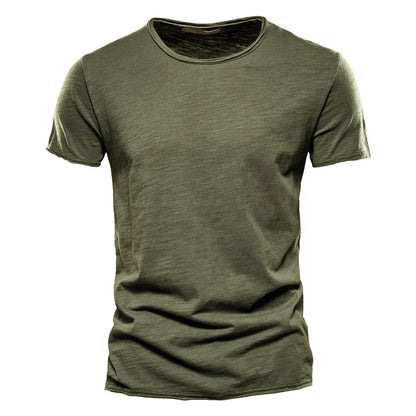 Orvex Linen Kortærmet Herre T-Shirt Bomuld Rund Hals Sommer Casual