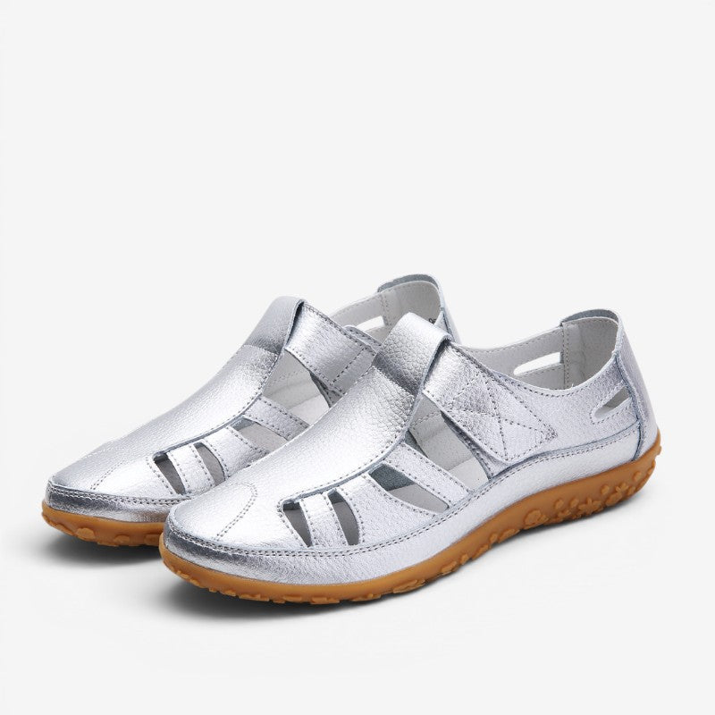 Damesandaler Komfortabel Læder Velcro | Solveig