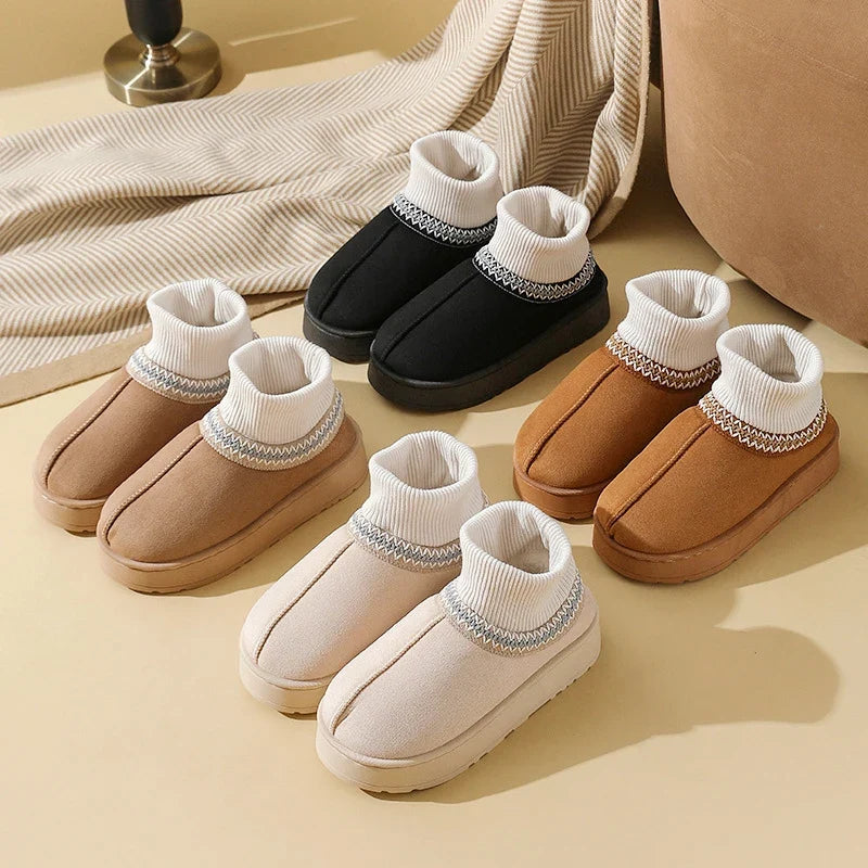 Forede damesko med plys imiteret ruskind slip-on høj model | Iris
