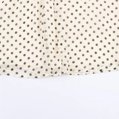 Bluse Polka Dot V-Neck Slim Fit | Elaris