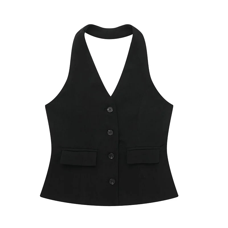 Sæt 2-delt Halter Top Wide Leg Bukser | Cirela