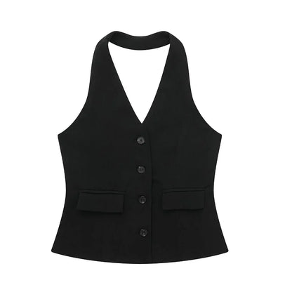 Sæt 2-delt Halter Top Wide Leg Bukser | Cirela