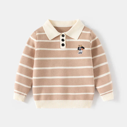 Kenvor Lio Unisex Børnesweater Stribet Langærmet Varm Vinter Komfort