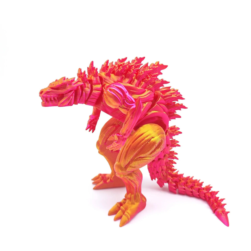 3D-printet dinosaurfigur med bevægelige led roterbare dele muskuløst design | DinoMax
