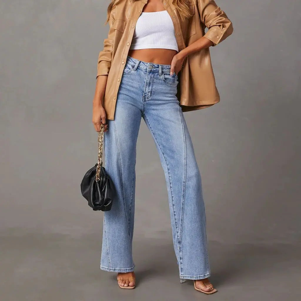Wide Leg Jeans Vintage Denim Komfortabel Pasform Klassisk Stil | Norvex