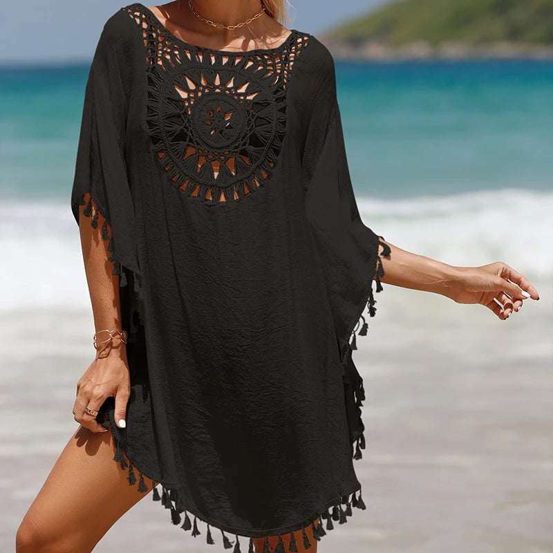 Strandkjole Hæklet Let Sommer Coverup | Solmira