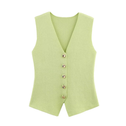 Top Ærmeløs V-Neck Casual Stretch | Orvyn