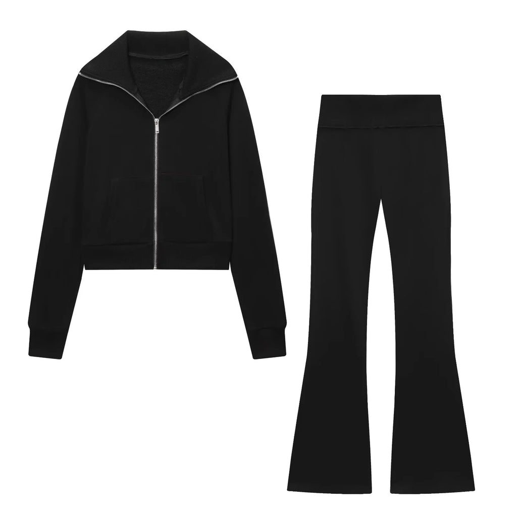 Slim Fit Dames Set Flare Broek Polyester | Isabel
