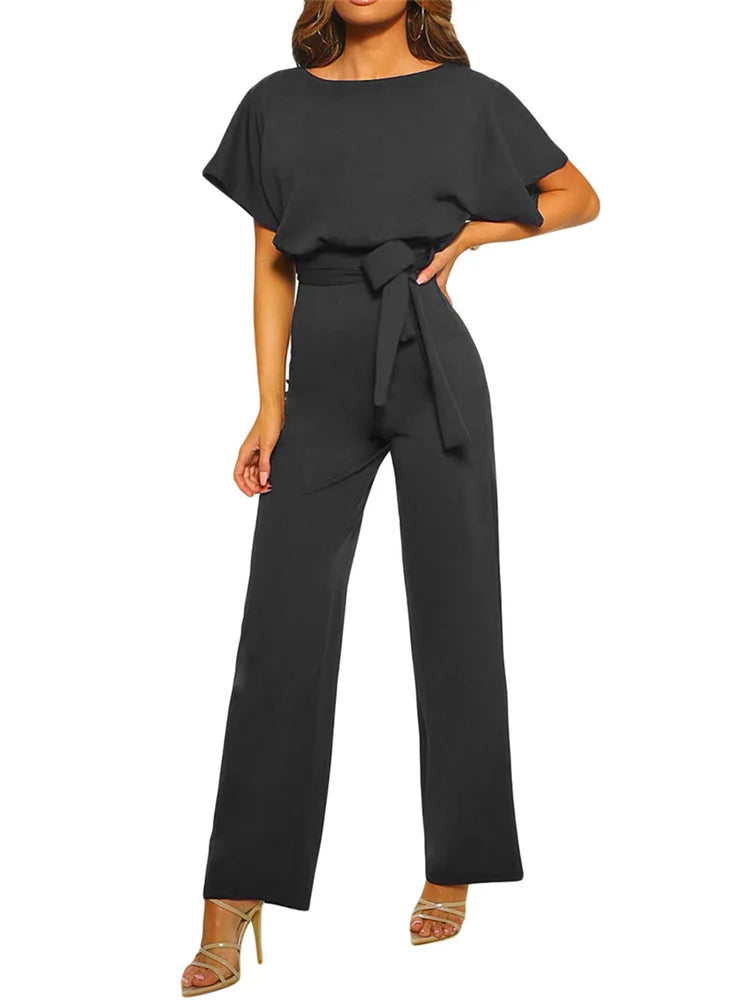 Jumpsuit med Elegant Taljebånd Sommer Pasform | Velmira