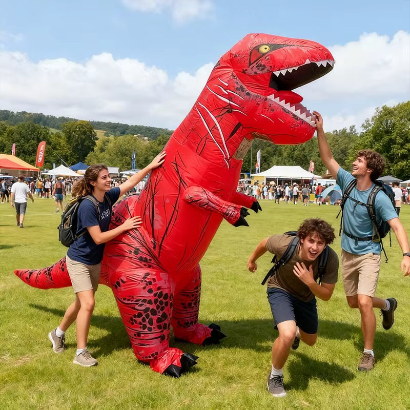 Oppusteligt Dinosaur Kostume T-Rex Halloween Udklædning Fest | Cesare