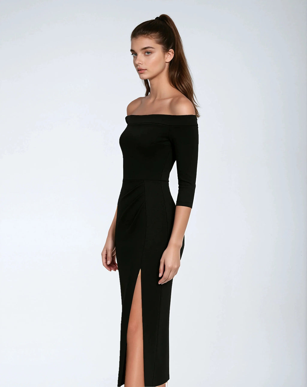 Polyester Glitter Jurk met Korte Mouwen-Dresses-Velani-Velani