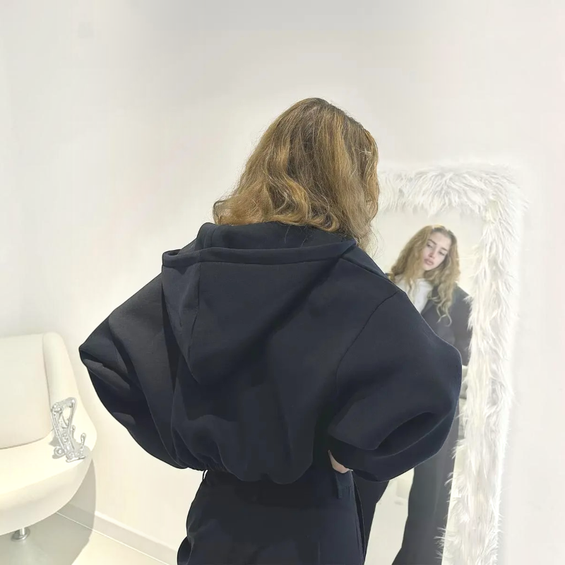 Hættetrøje med Lynlås Oversized Letvægt | Vintera