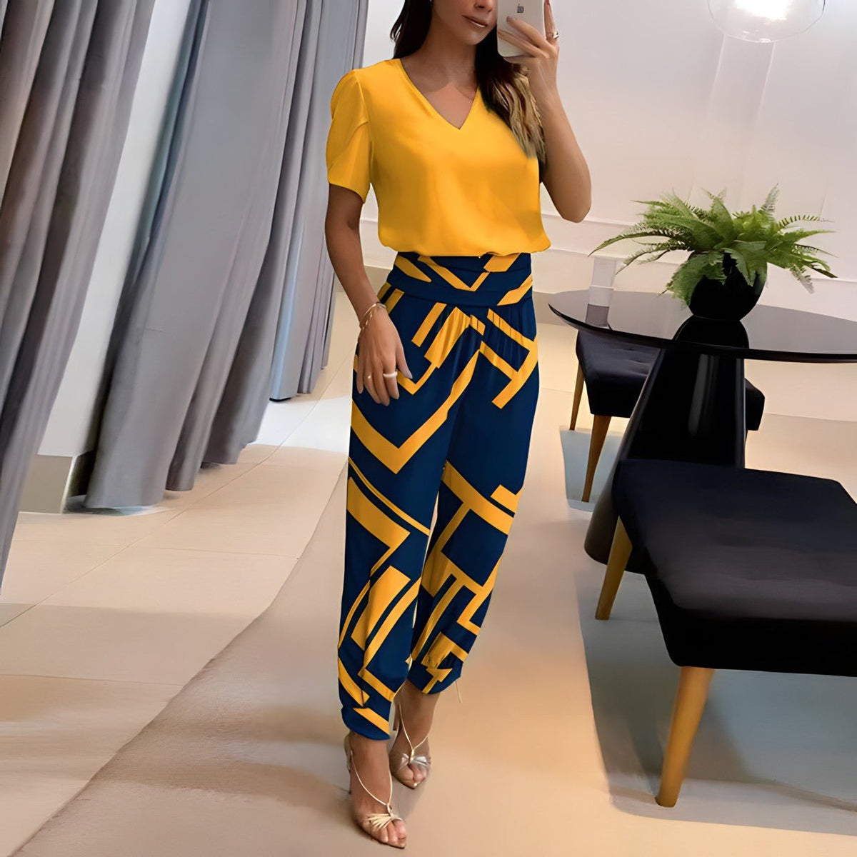 Bluse og Bukser Sæt Elegant Komfort Polyester | Velmora