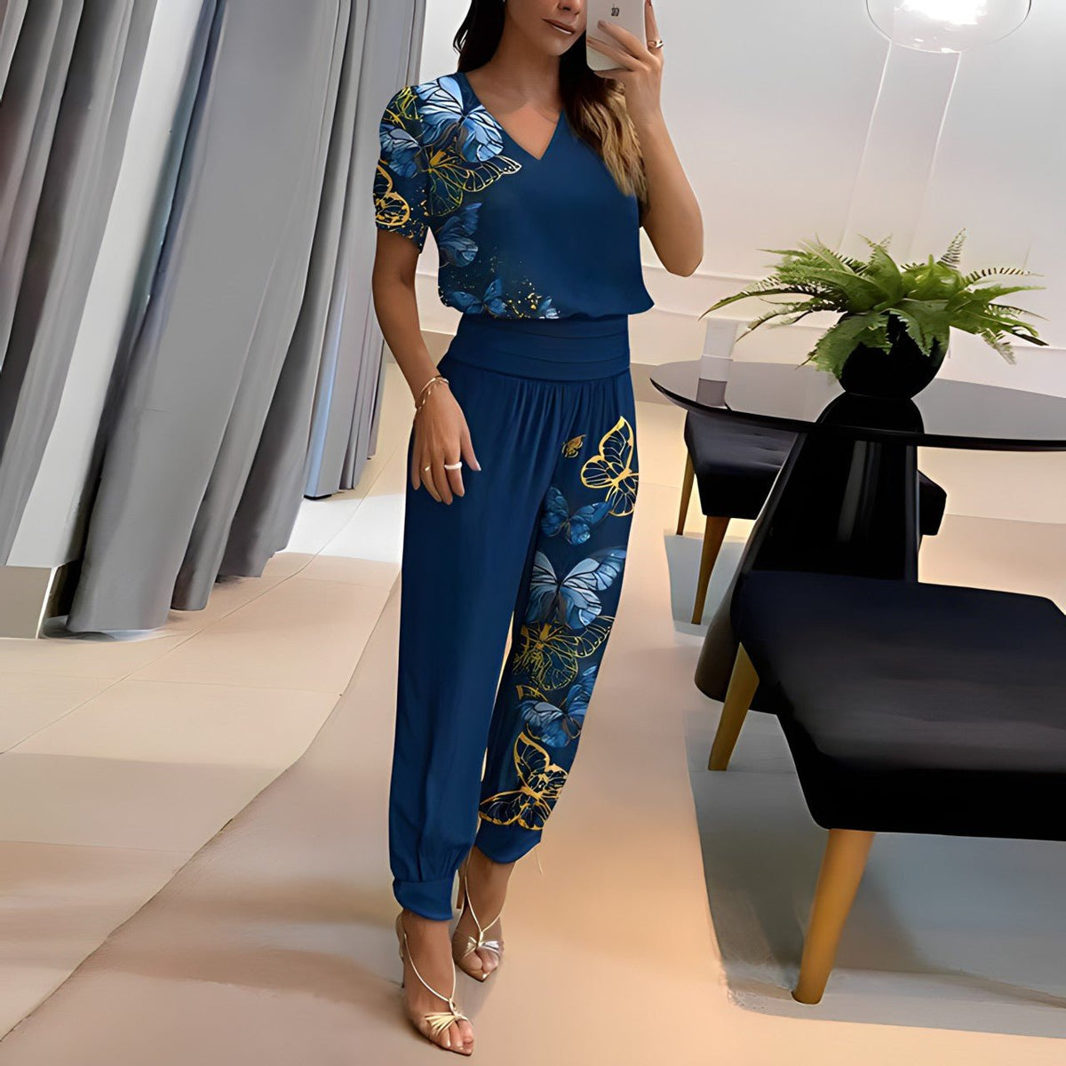 Bluse og Bukser Sæt Elegant Komfort Polyester | Velmora