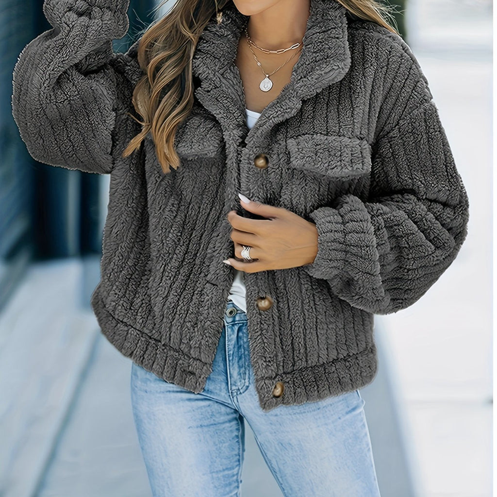 Damejakke Imiteret Pels Varm Trucker Stil | Virex