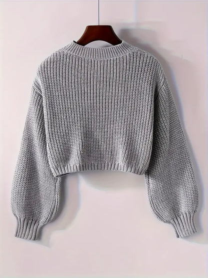 Striktrøje Cropped Blød Blouson Ærmer | Virela
