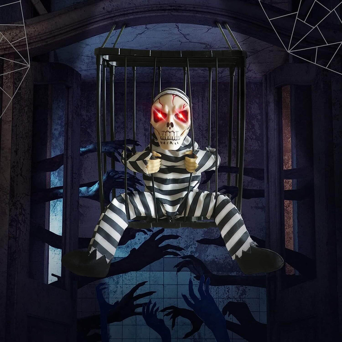 Skeletdekoration Sensor Lyd Bur Halloween | CageRattle
