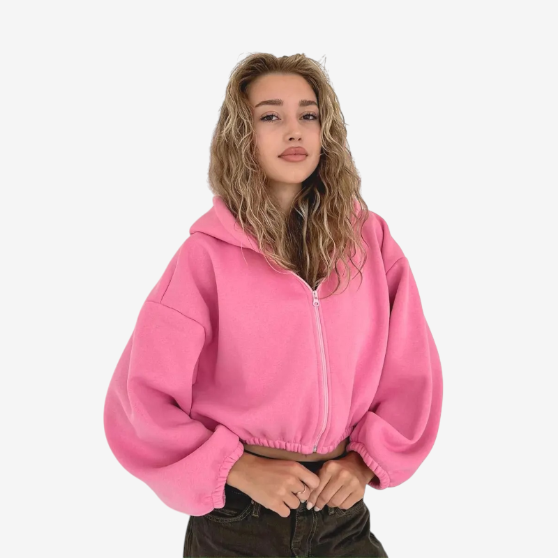 Hættetrøje med Lynlås Oversized Letvægt | Vintera