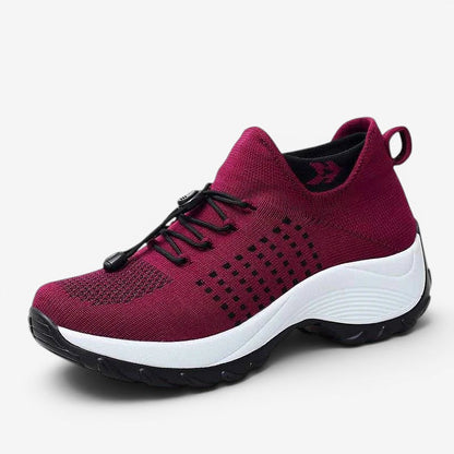 Slip-on damesneakers med mesh og platformssål | Elvara