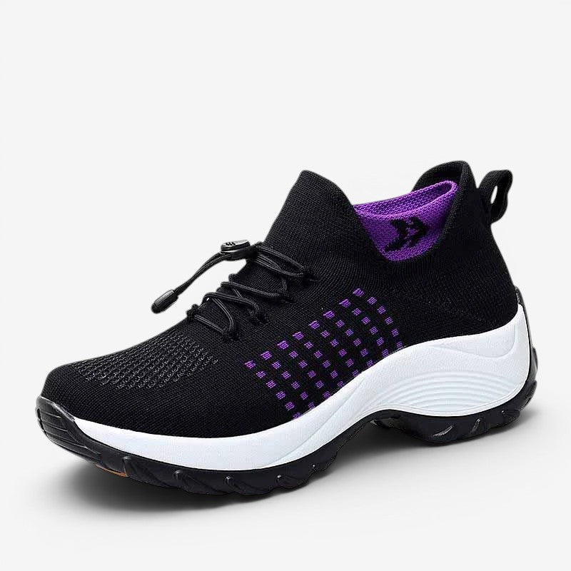 Slip-on damesneakers med mesh og platformssål | Elvara