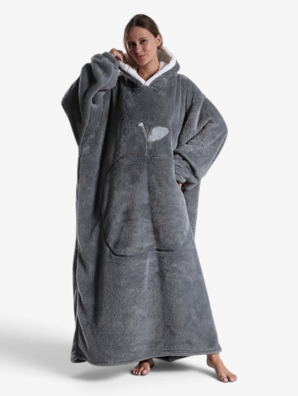 Oversize’owa bluza-koc z kapturem i dużą kieszenią z przodu | Valeria