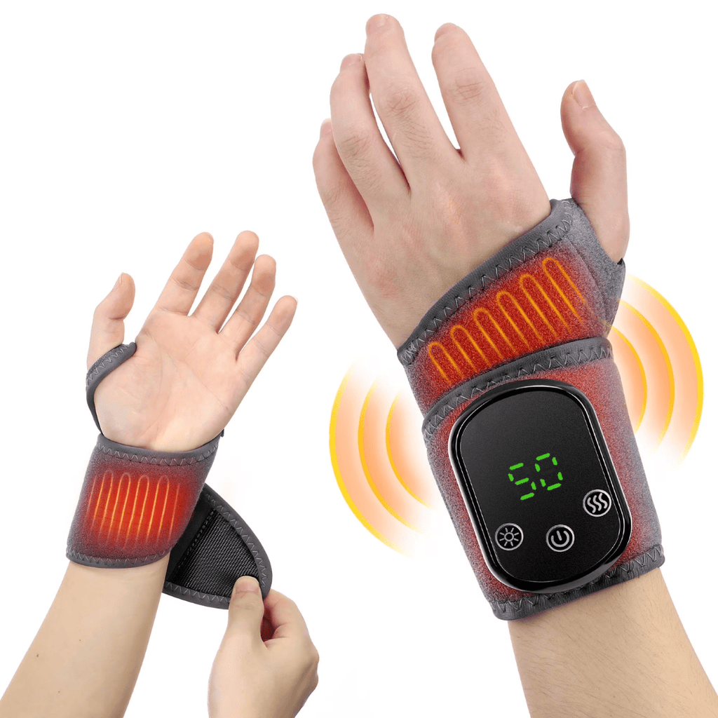 Genopladelig håndledsmassager med varme, vibrationer og lys | Alba