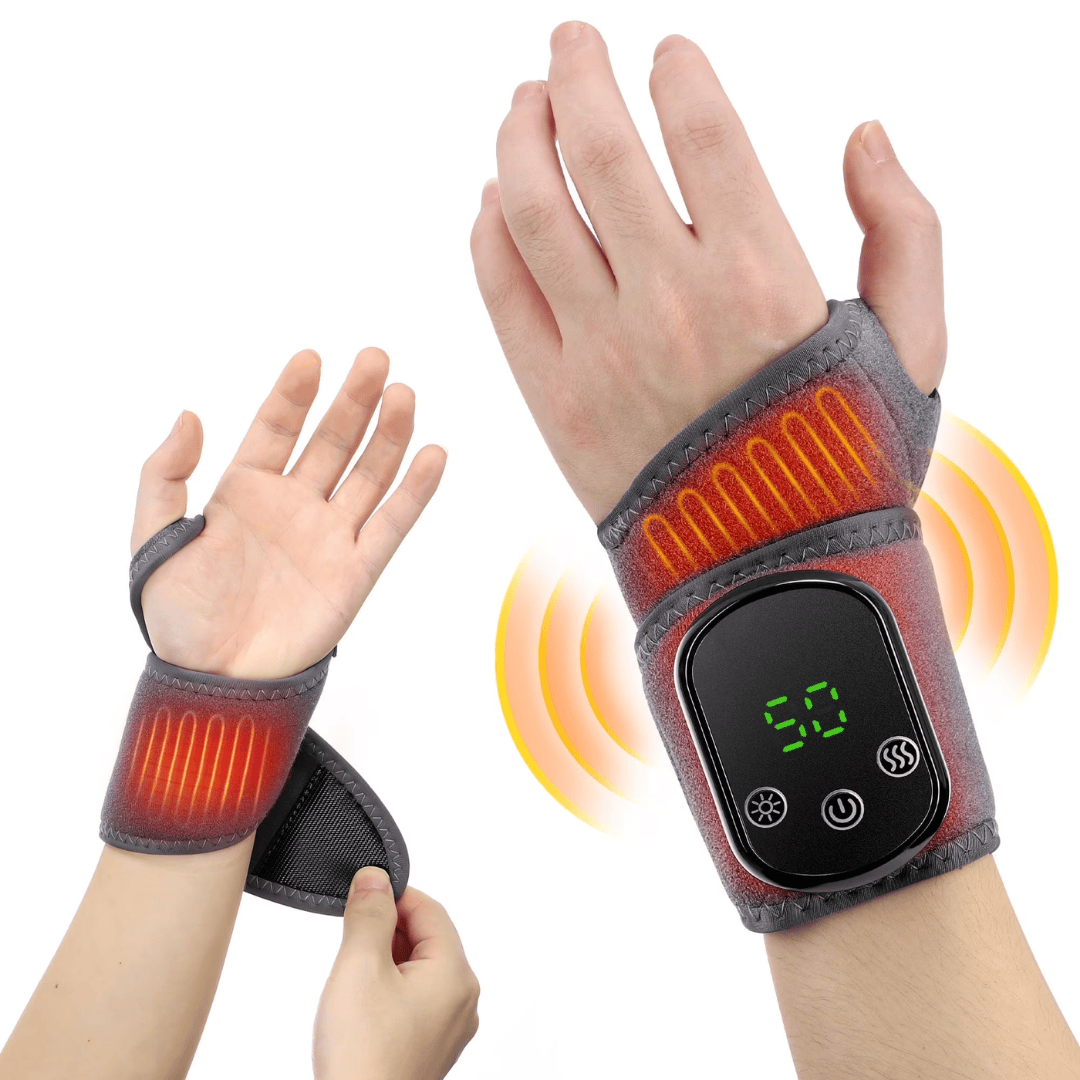 Genopladelig håndledsmassager med varme, vibrationer og lys | Alba