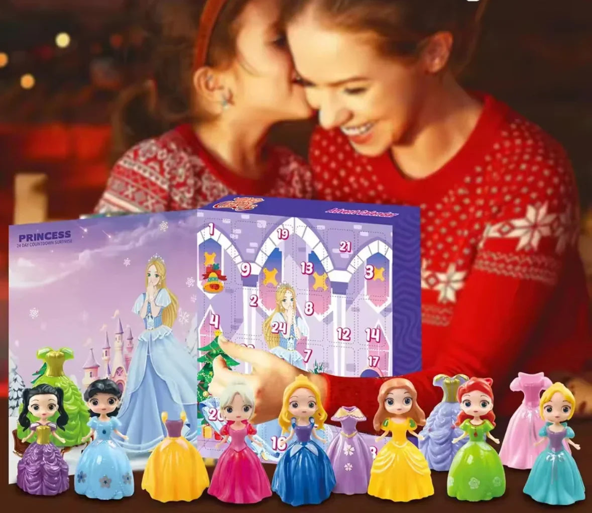 Prinsessejulekalender med 24 låger og udskifteligt tøj | PrincesAvent