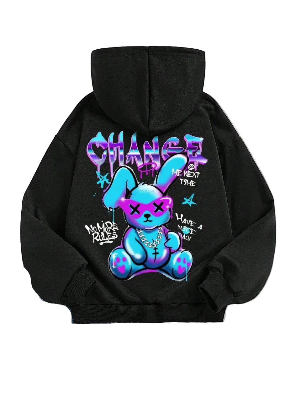 Unisex Fleece Hoodie Print Blød Inderside Komfort | Dravik