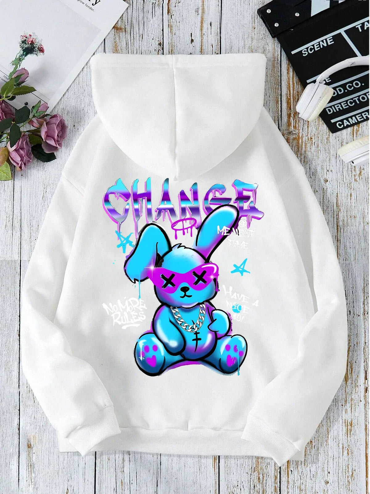 Unisex Fleece Hoodie Print Blød Inderside Komfort | Dravik