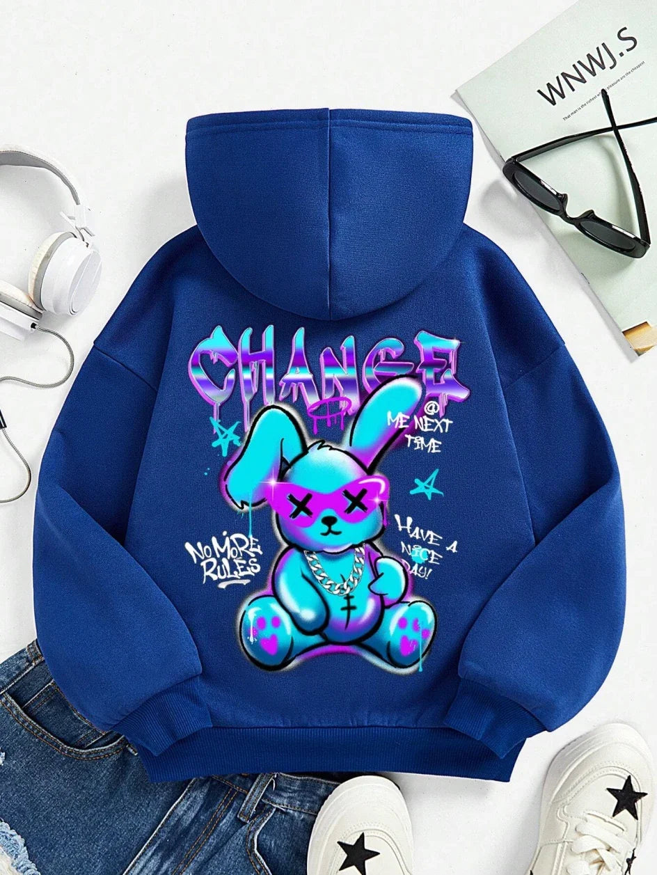 Unisex Fleece Hoodie Print Blød Inderside Komfort | Dravik