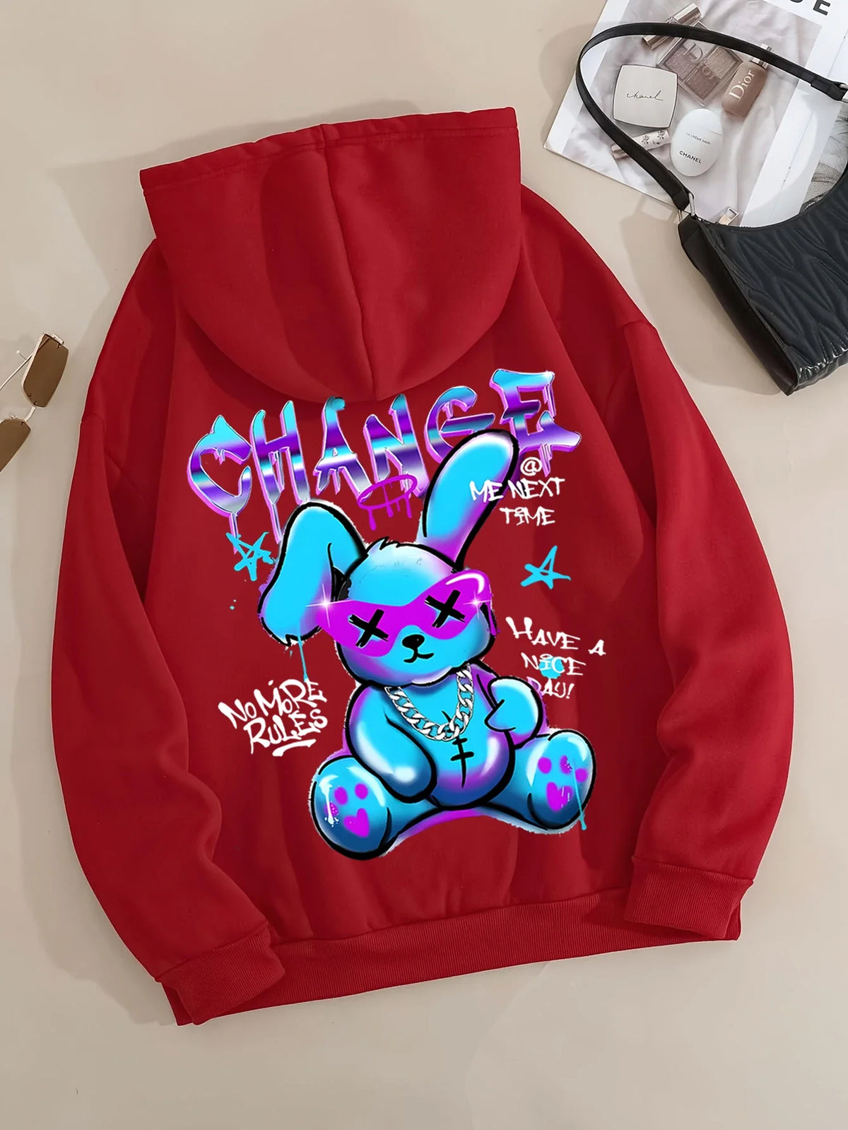 Unisex Fleece Hoodie Print Blød Inderside Komfort | Dravik