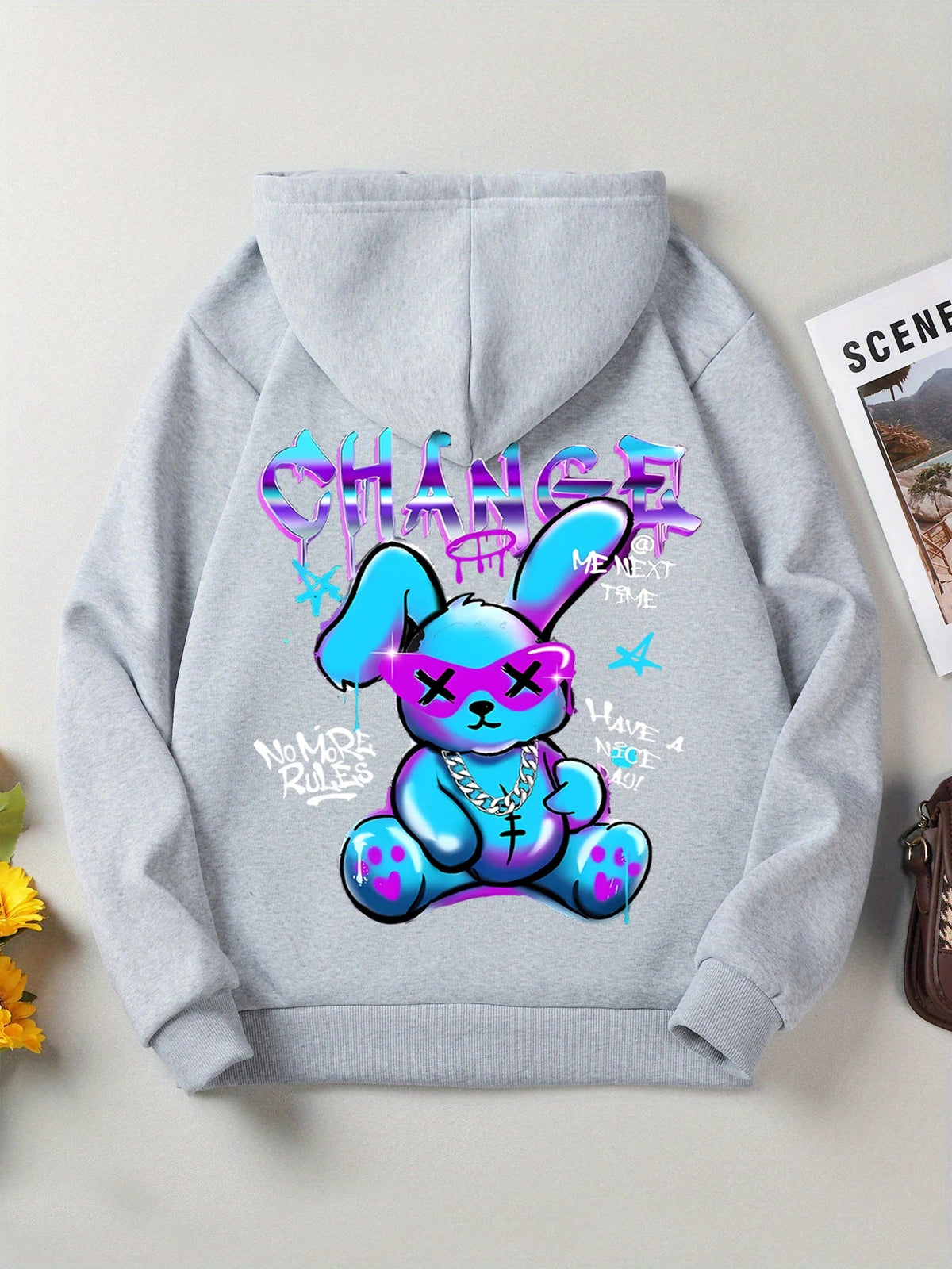 Unisex Fleece Hoodie Print Blød Inderside Komfort | Dravik
