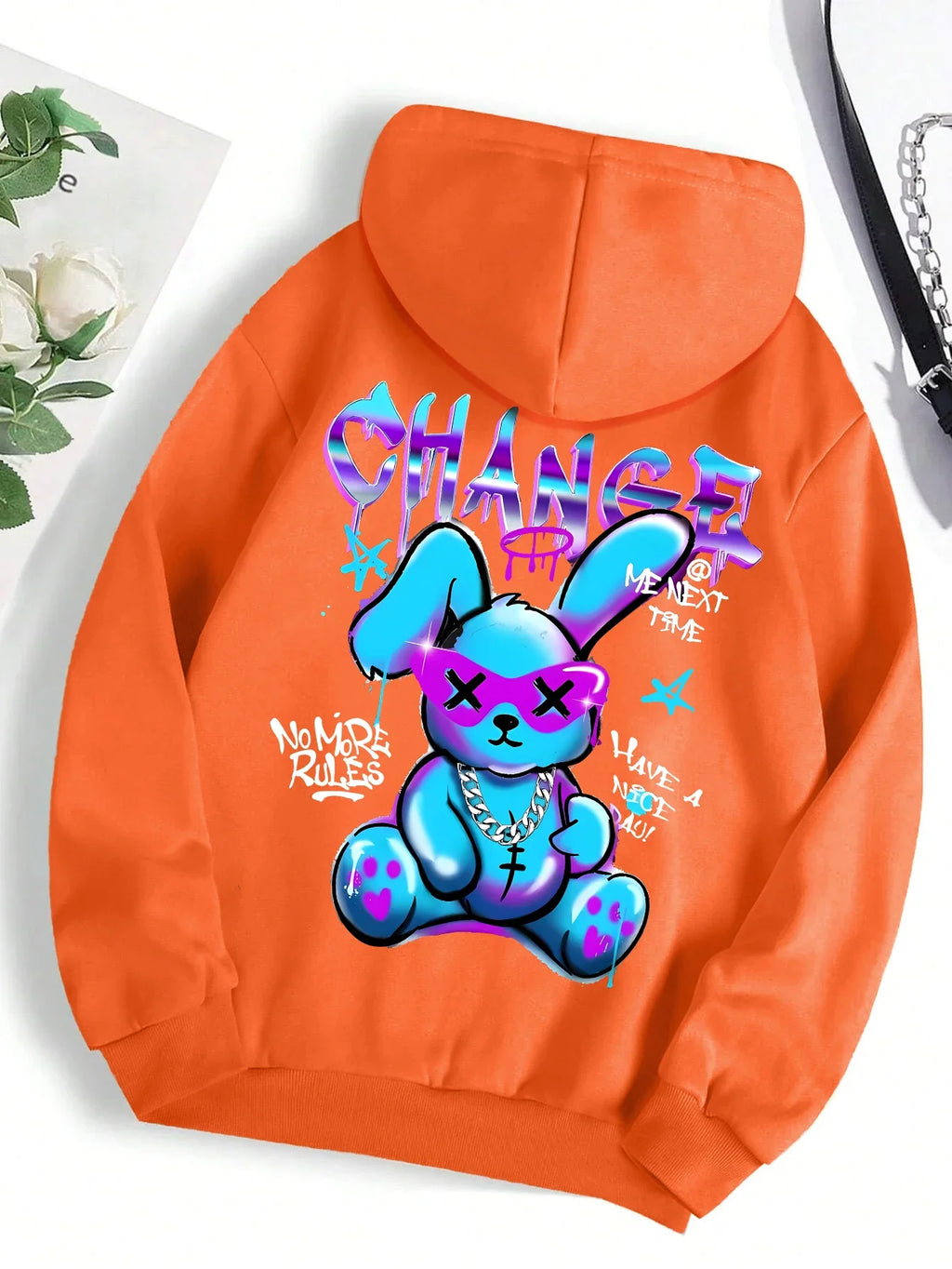 Unisex Fleece Hoodie Print Blød Inderside Komfort | Dravik