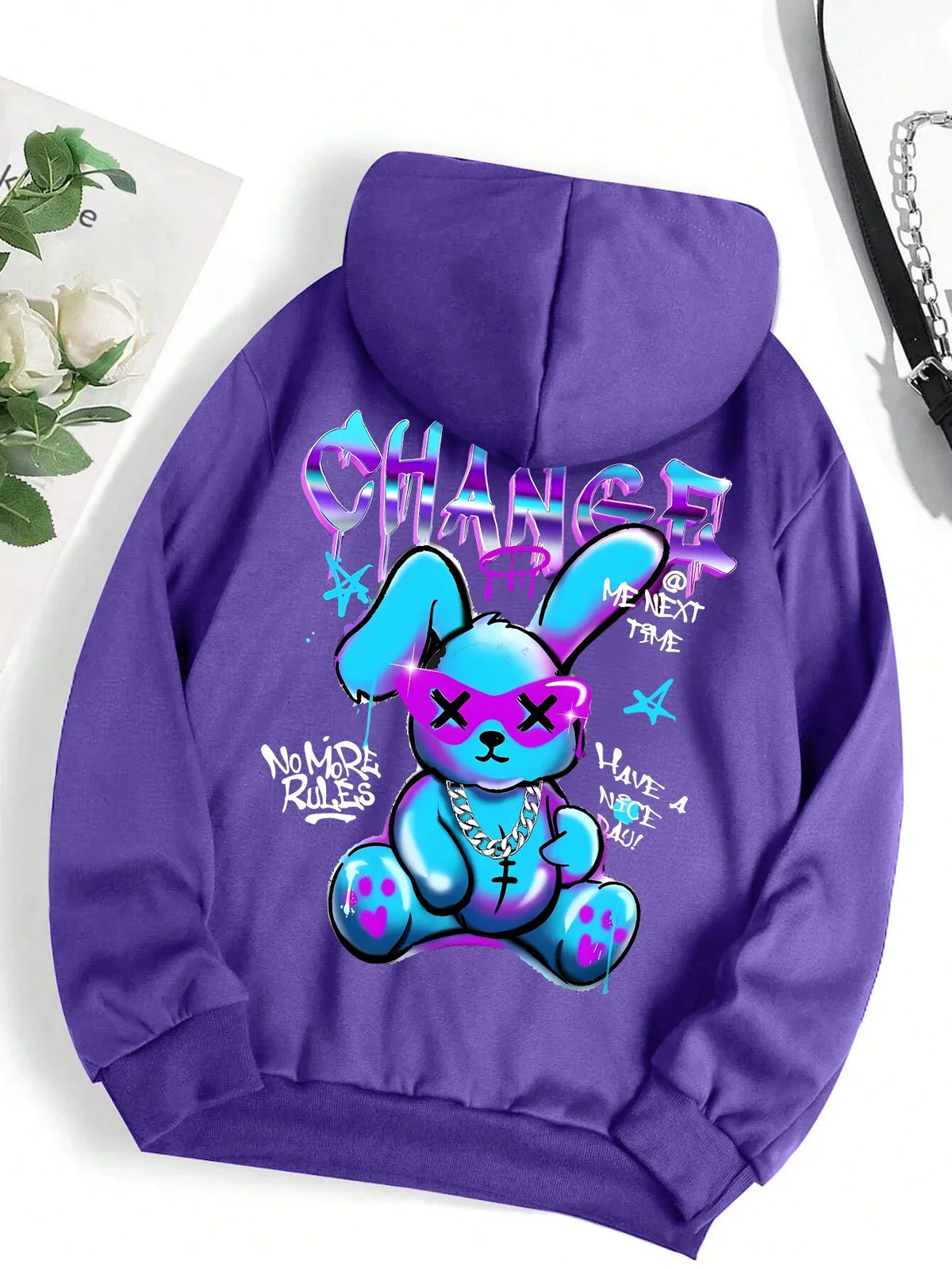 Unisex Fleece Hoodie Print Blød Inderside Komfort | Dravik