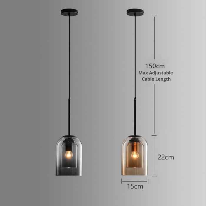 LED Pendellampe Glas Justerbar Moderne Belysning | LumiDrop
