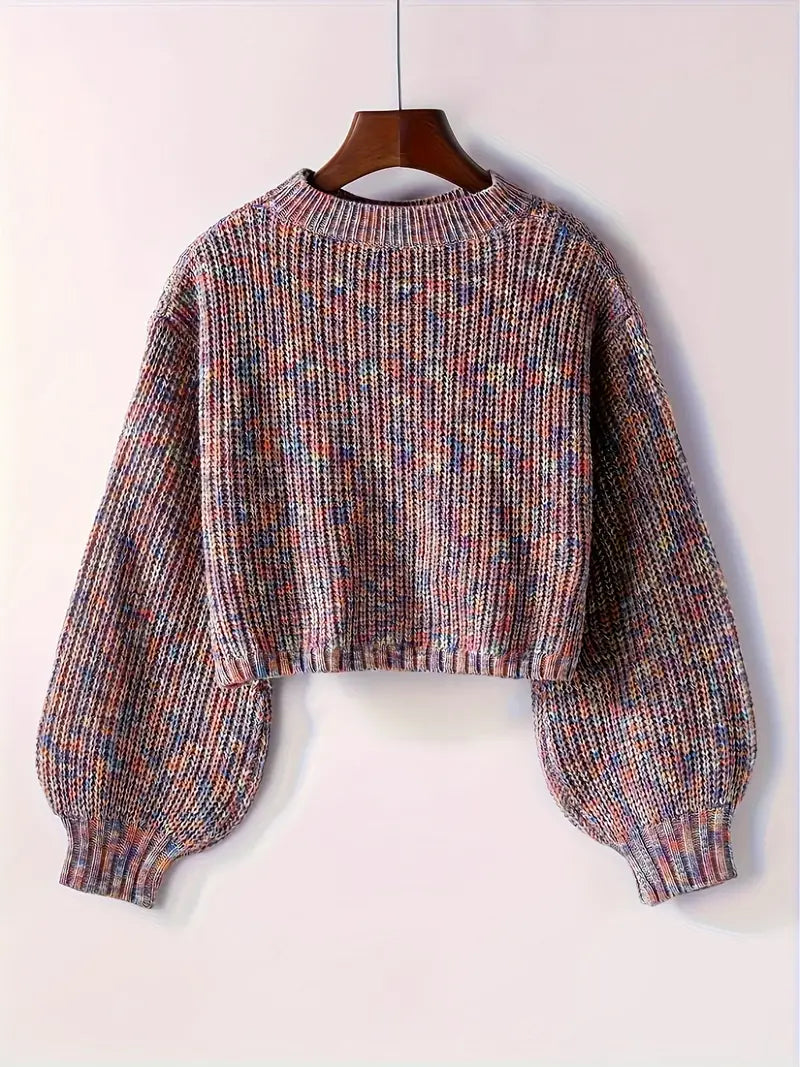 Striktrøje Cropped Blød Blouson Ærmer | Virela